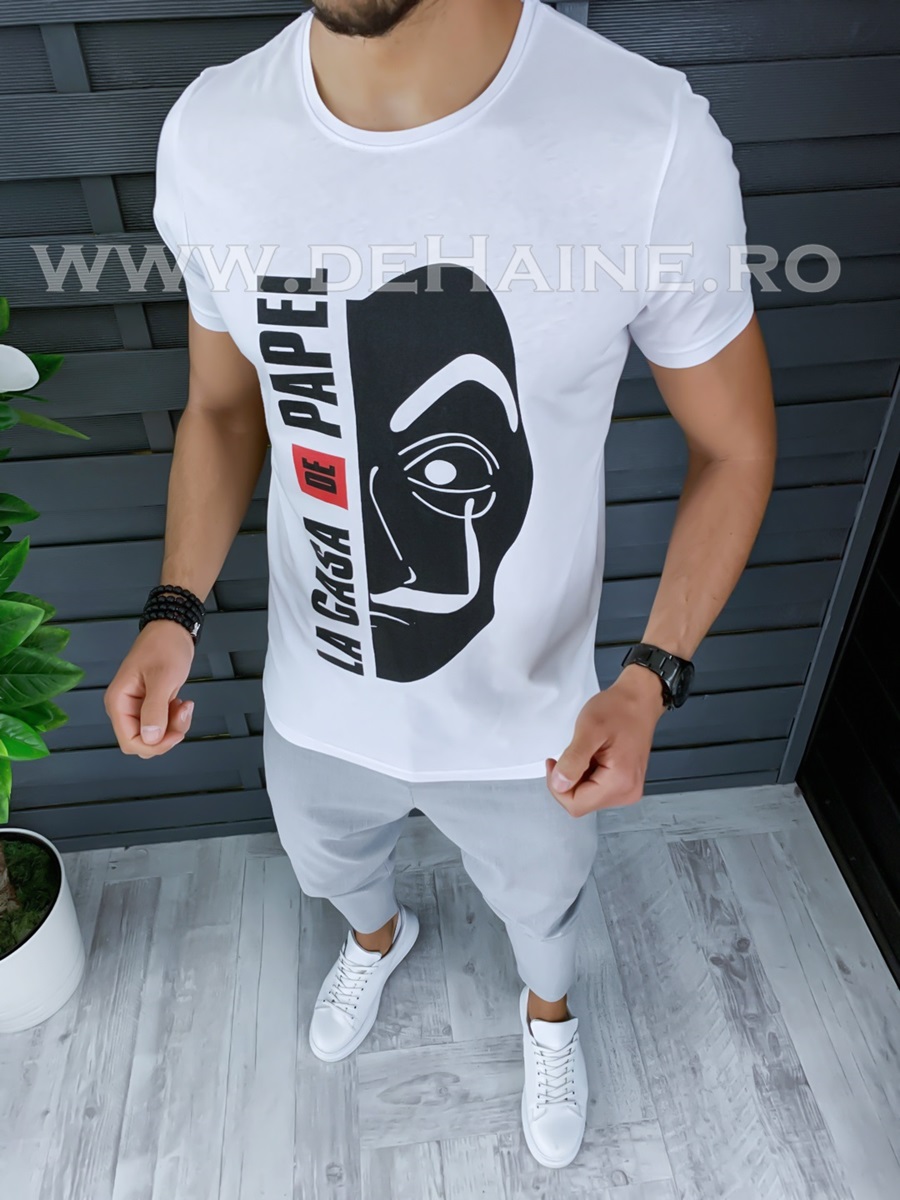 Tricou barbati alb slim fit zr b1008 p9-2